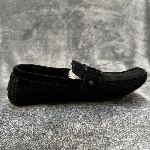 Louis Vuitton Suede Driving Loafers Men's 6.5 Black LV Hardware Made Italy - Picture 5 of 16